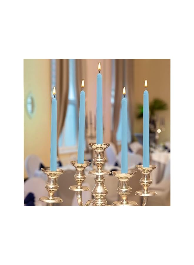 Green Tiger 25cm Taper Candles, Halloween Cone Candle No Odor, Unscented and Dripless Taper Candles, Tall Longing Burning Candles for Decorations, Dinner, Party, Wedding(Set of 12, Blue) - Image 4