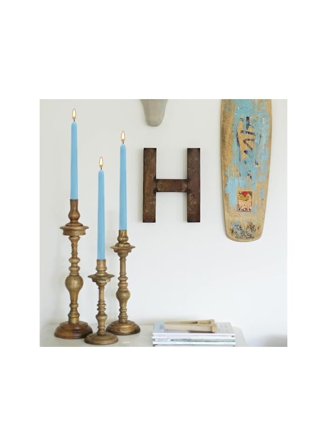 Green Tiger 25cm Taper Candles, Halloween Cone Candle No Odor, Unscented and Dripless Taper Candles, Tall Longing Burning Candles for Decorations, Dinner, Party, Wedding(Set of 12, Blue) - Image 5