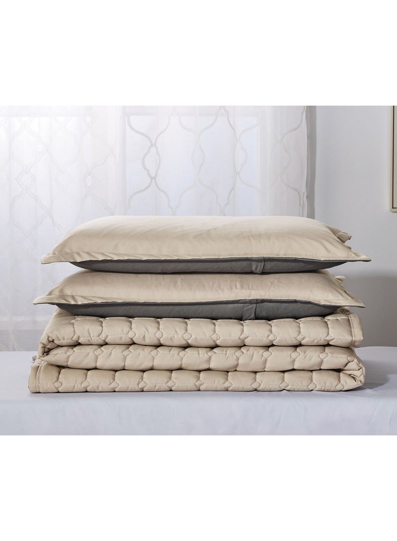 Sleep night Sleep Night 6 Pieces Comforter Set King Size 220 X 240 Cm Dual color Reversible Bedding Set for All Seasons  - Image 2