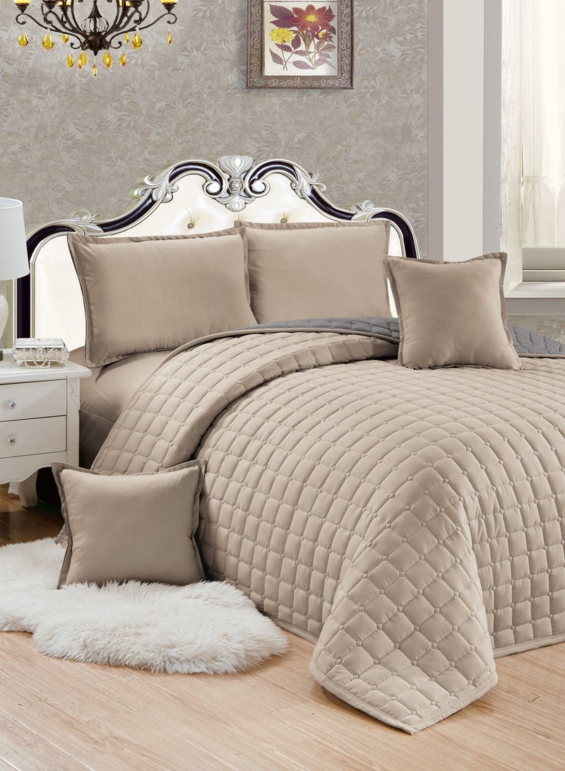 Sleep night Sleep Night 6 Pieces Comforter Set King Size 220 X 240 Cm Dual color Reversible Bedding Set for All Seasons  - Image 5