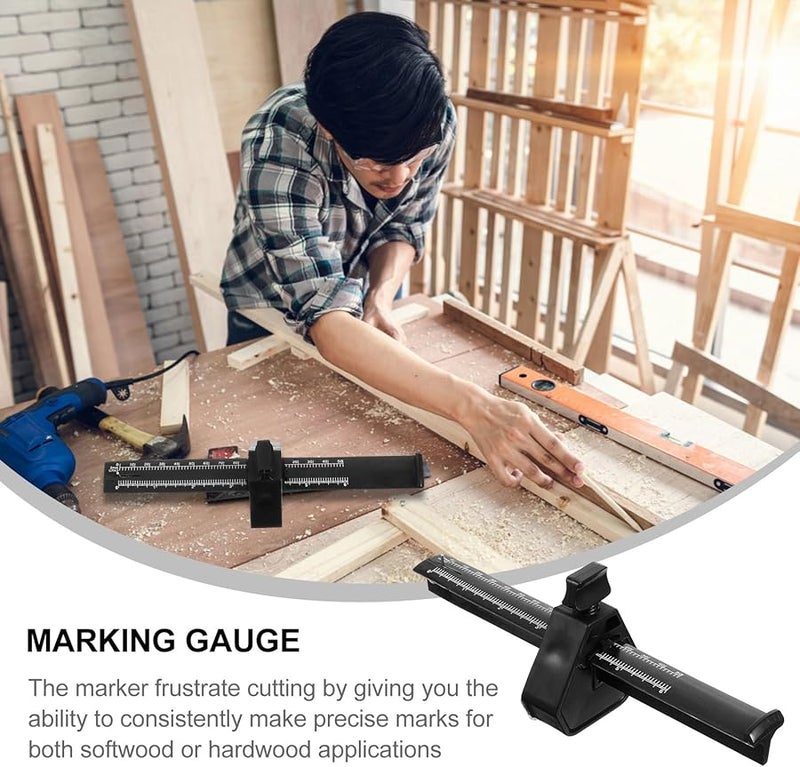 Adjustable Carpentry Marking Gauge with Hardened Steel Spur for Woodworking Mortise Layout - Image 5