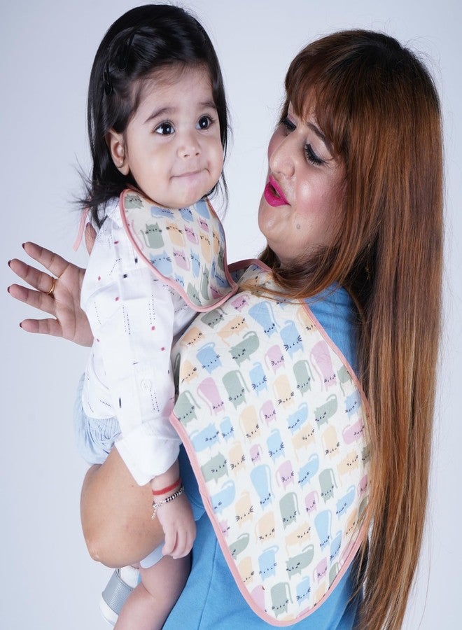 Happy Matty مجموعة مرايل رضاعة الأطفال من هابي ماتي، سريعة الجفاف وقابلة للغسل، 3 قطع، متعددة الألوان، من 0 إلى 3 سنوات، بنقاط البولكا، قطة، أناناس، حجم كبير (28 سم × 20 سم). - Image 4