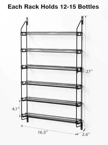 GIGIFTREE Nail Polish Organizer Wall Mounted 6 Tier Metal Storage Rack Holds 90 Bottles Multifunctional Organizer for Essential Oils Paint Perfume Black - Image 3