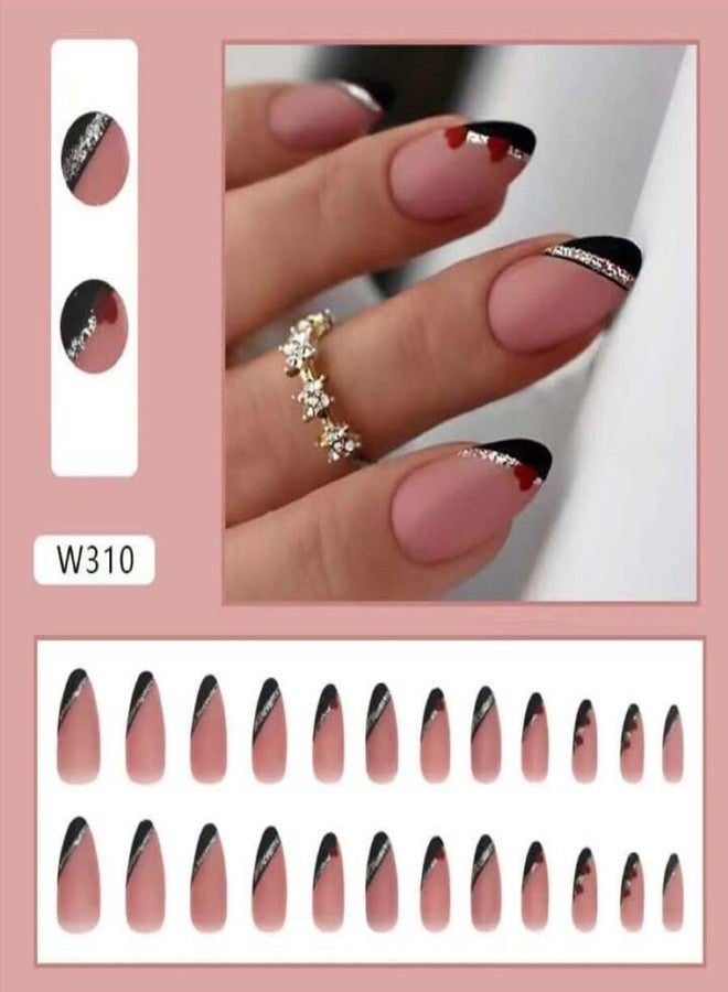 ZOONA 24PCS Everlasting French Nails Artificial Nails Art Set| Lightweight & Long Lasting| Easy To Use| Quick Fix For Festivals & Special Occasions - Image 2