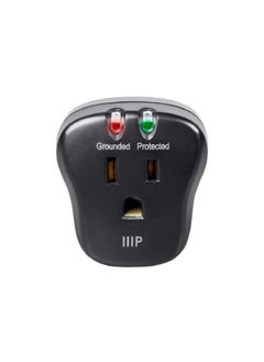 Monoprice 115877 1 Outlet Portable Mini Power Surge Protector Wall Tap Black ; Ul Rated 540 Joules With Grounded And Protected Light Indicator  - Image 5