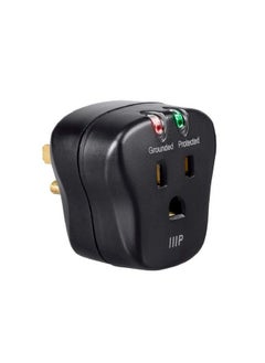 Monoprice 115877 1 Outlet Portable Mini Power Surge Protector Wall Tap Black ; Ul Rated 540 Joules With Grounded And Protected Light Indicator  - Image 4