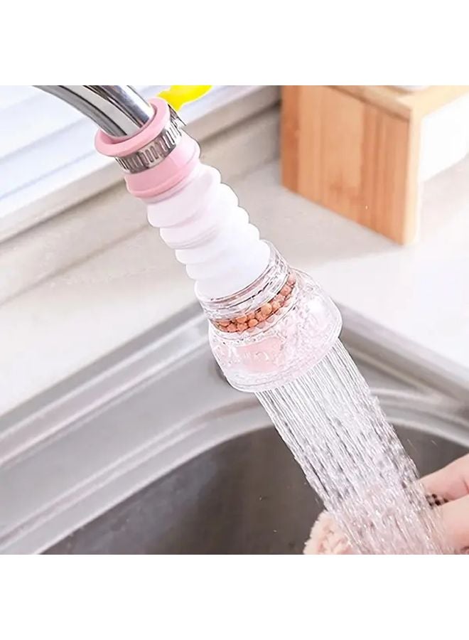 Pink Adjustable Kitchen Faucet Shower Head with Rotatable Nozzle and Extendable Filter - Image 1