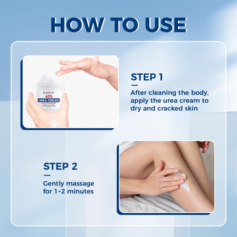OUKEYA 42% plus Salicylic Acid 2% with 40 percent Urea Cream 40 percent Intensive Repair Treatment for Cracked Skin on Hands, Heels, Elbows, Relief for Dry FeetEnhanced Pump Dispenser Packaging 2 Pack - Image 3