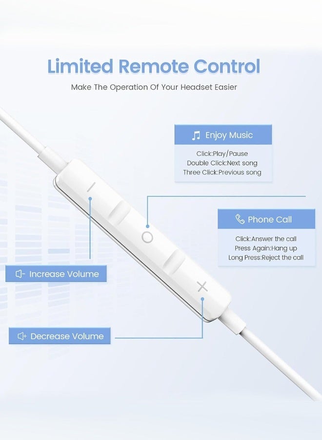 ILMR Lightning Wired Earbuds, White EarPods/Earphone, iPhone Headphones Built-in Microphone & Volume Control, Noise Reduction, Headsets Compatible with Apple - Image 5