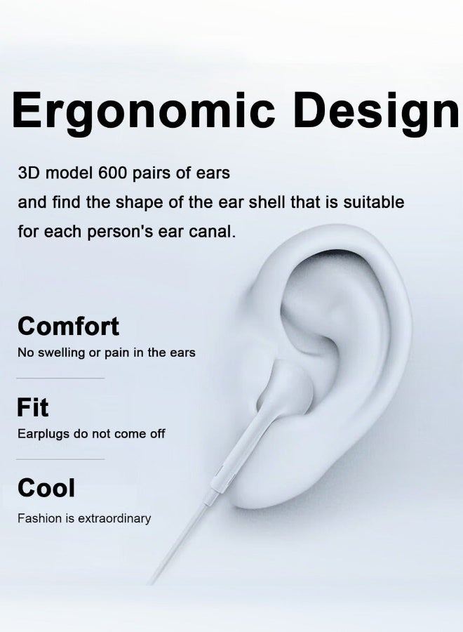 ILMR Lightning Wired Earbuds, White EarPods/Earphone, iPhone Headphones Built-in Microphone & Volume Control, Noise Reduction, Headsets Compatible with Apple - Image 2