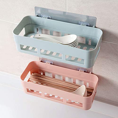 KARTUNBOX Plastic Wall-Mounted Bathroom Shelf Organiser, Multicolor, 2 Pcs and Rack for Home and Kitchen, Self Adhesive Sticker Support Without Drilling - Image 3