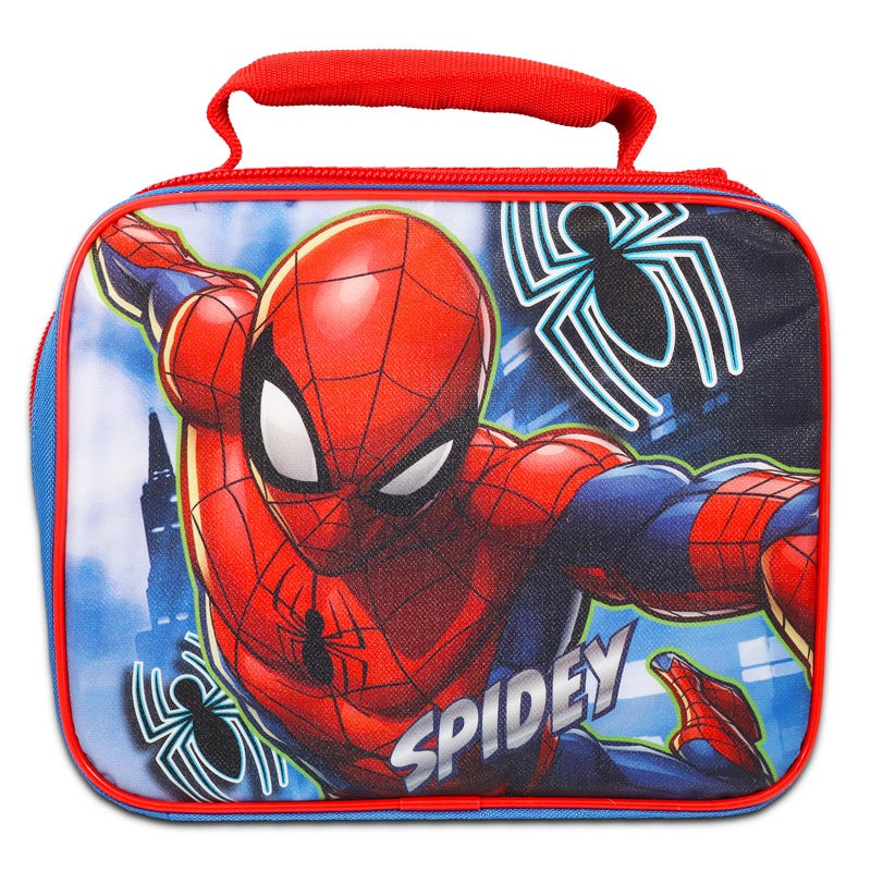 Marvel Spiderman Lunch Box for Boys, Kids Set ~ Bundle with Spiderman Lunch Bag, Stickers and Superhero Door Hanger | Spiderman Superhero School Supplies - Image 2
