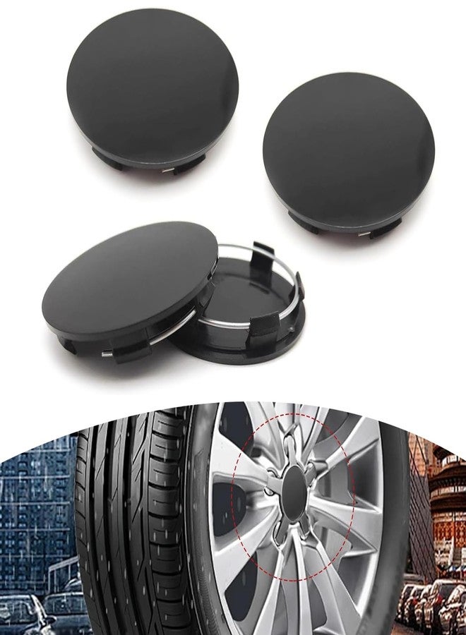Arwrilt 4 Pack Car Wheel Center Hub Caps, ABS Rust-Proof Center Caps for Rims, Vehicle Rim Hub Caps Accessories, 2.36" OD 2.2" ID Tight Fitting Snap-on Wheel Hub Modified Dust Protection Cover (Black) - Image 1