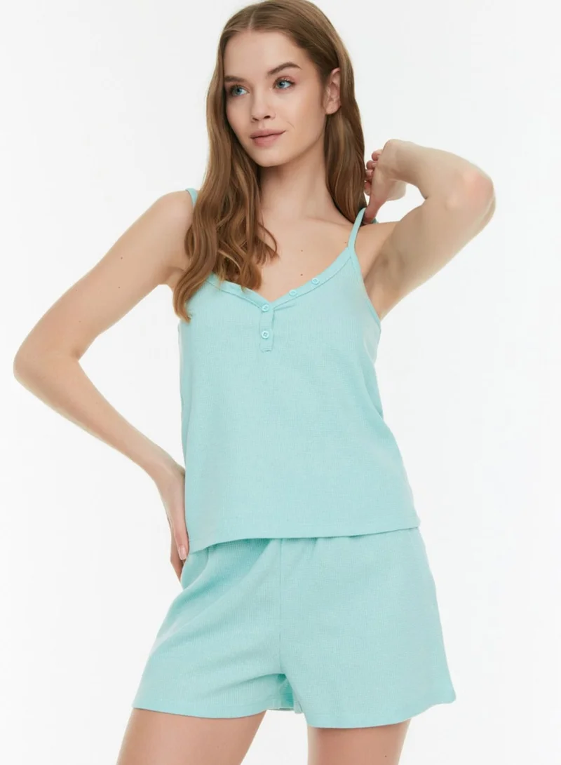 trendyol Cami Knitted Top & Shorts Set