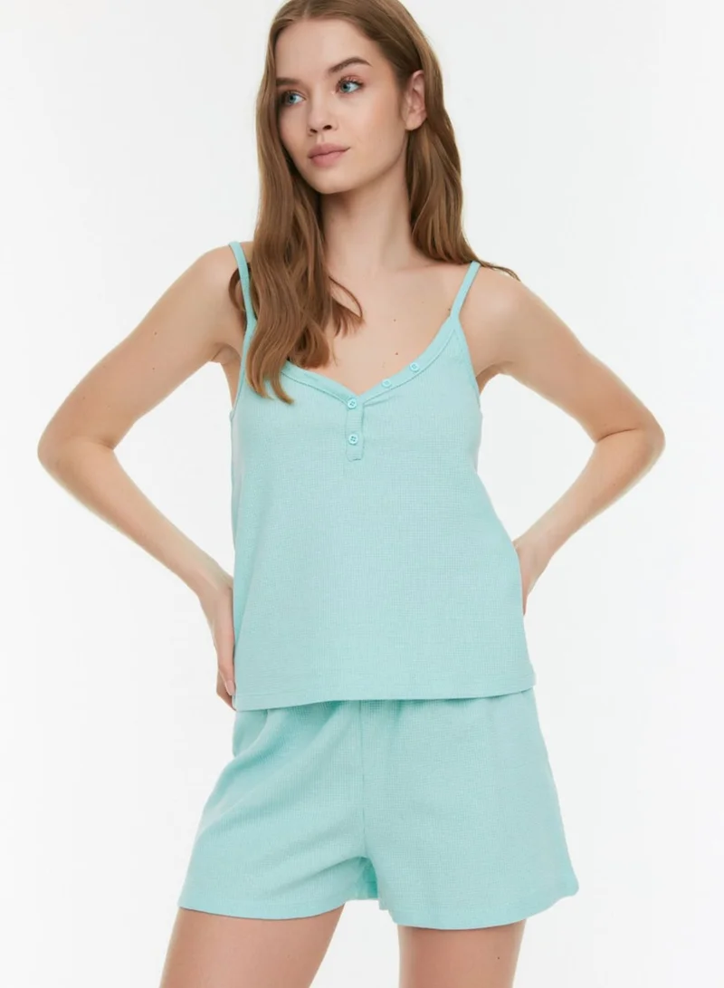 trendyol Cami Knitted Top & Shorts Set