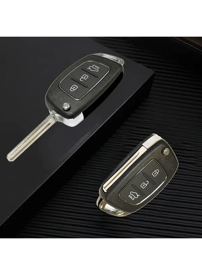 Hyundai 3 Button Folding Key Shell Protective Durable Plastic Compatible With I10 I20 I40 Ix35 Santa Fe - Image 1