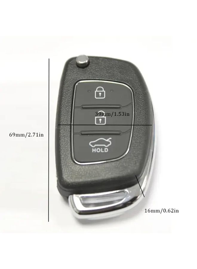 Hyundai 3 Button Folding Key Shell Protective Durable Plastic Compatible With I10 I20 I40 Ix35 Santa Fe - Image 2