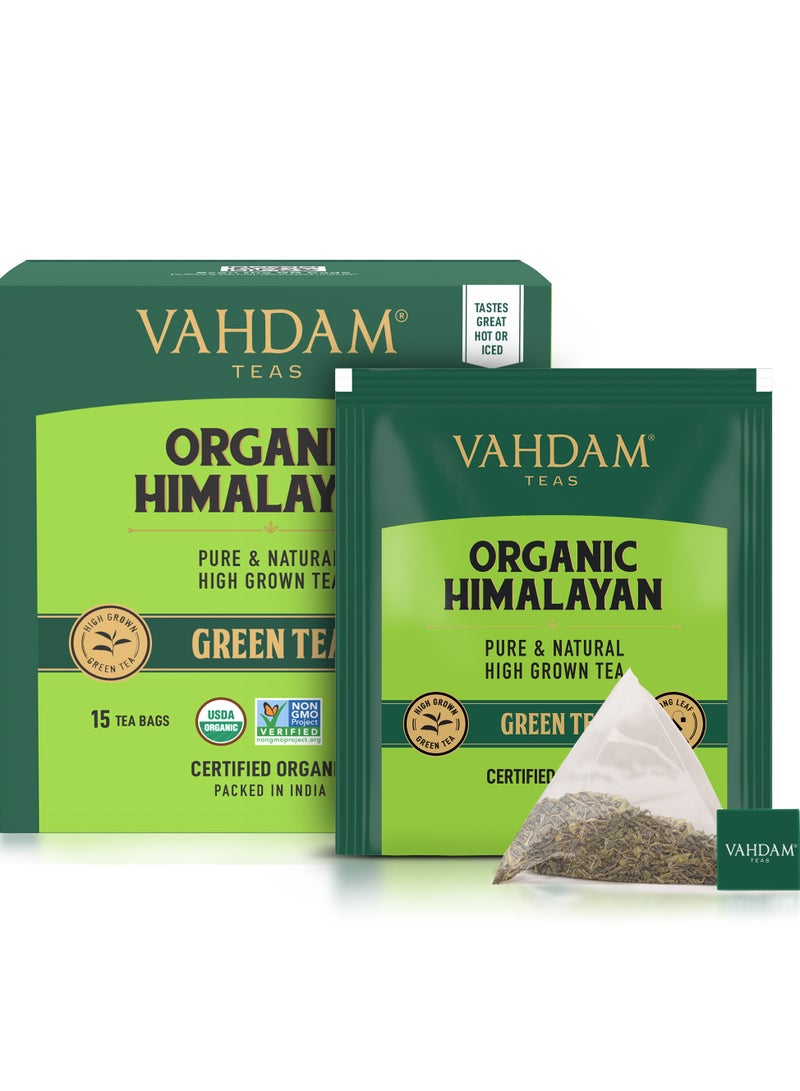 Vahdam Green Tea From Himalayas 15 Teabags (30g)  - Image 1