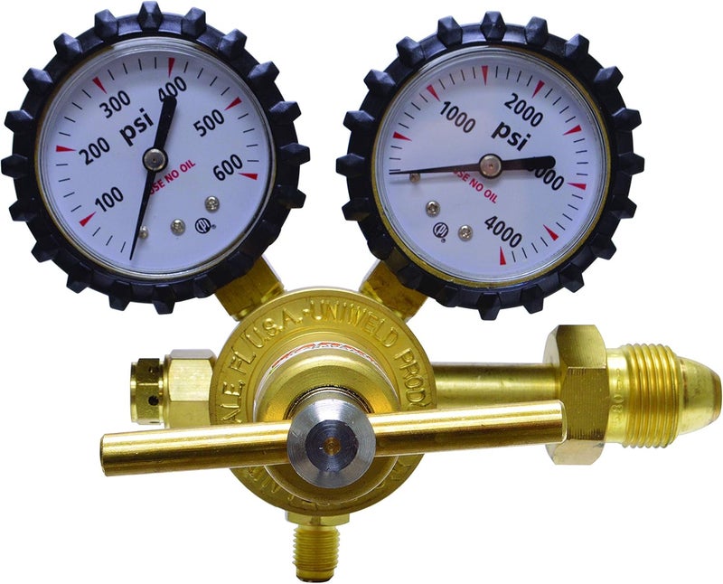 UNIWELD RHP400 Nitrogen Regulator with 0-400 PSI Delivery Pressure, CGA580 Inlet Connection and 1/4-Inch Male Flare Outlet Connection - Image 3