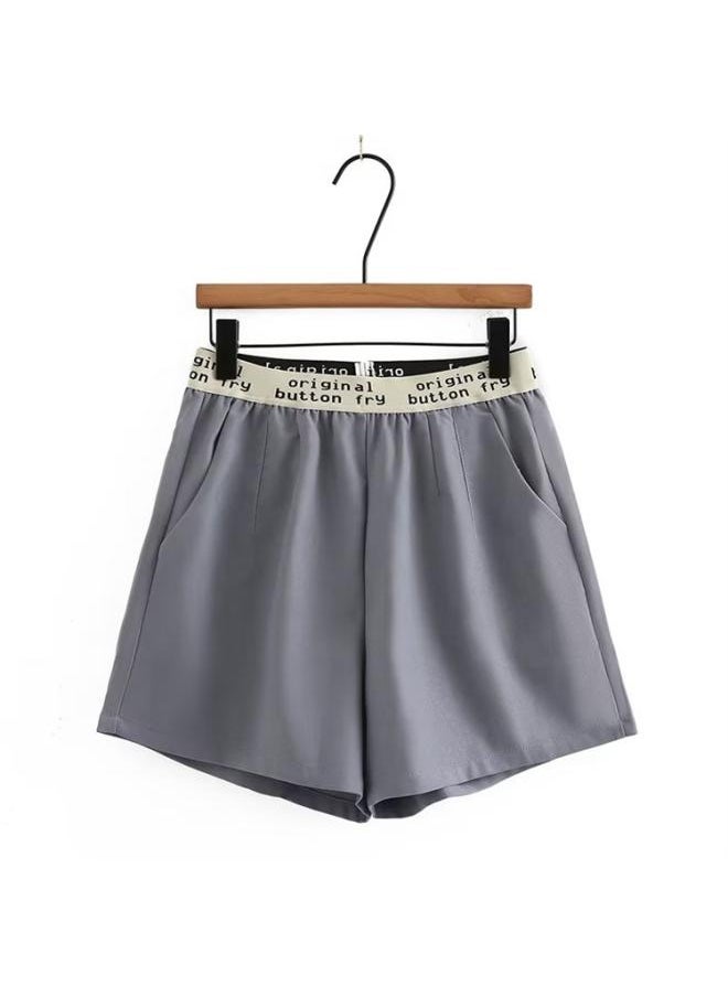 Generic - Summer New Large Size Women's Shorts For Chubby Girls Fashionable Slimming Letter Loose Waist Casual Shorts 8805 - Image 1