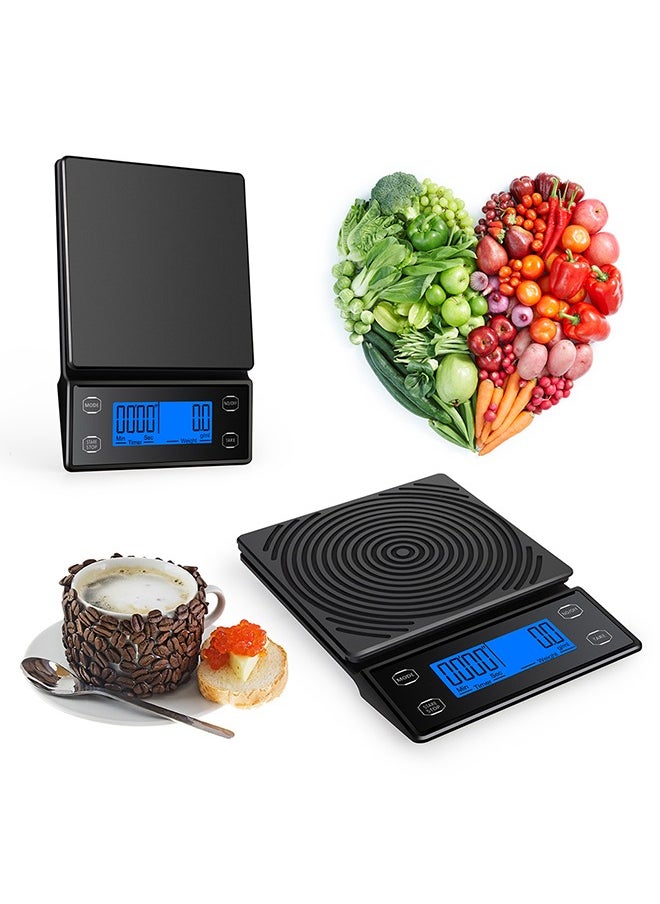 MITOYO - Digital Coffee Scale - LCD Electronic Kitchen Scale - Food Scale - USB Rechargeable - 5kg/0.1g - Image 1