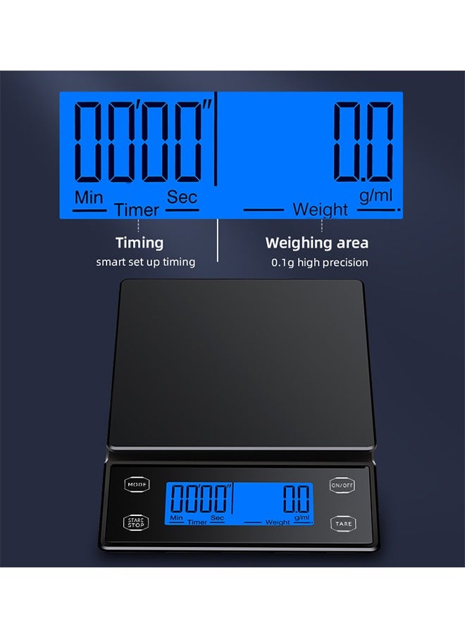 MITOYO - Digital Coffee Scale - LCD Electronic Kitchen Scale - Food Scale - USB Rechargeable - 5kg/0.1g - Image 1