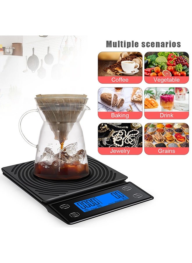 MITOYO - Digital Coffee Scale - LCD Electronic Kitchen Scale - Food Scale - USB Rechargeable - 5kg/0.1g - Image 1