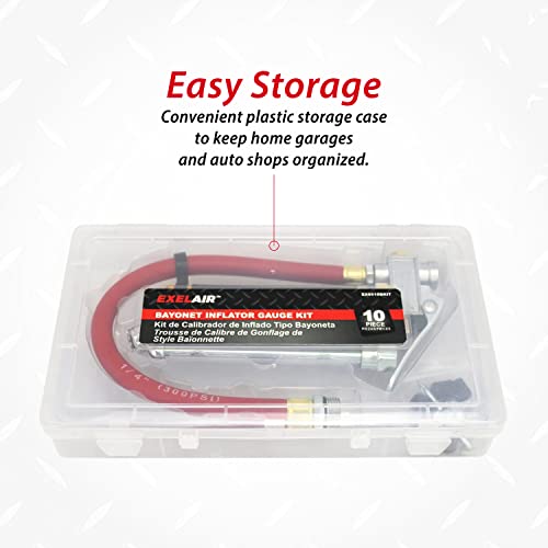 Milton EXELAIR EX0510BKIT 10 Piece Bayonet Inflator Gauge Kit - Image 4