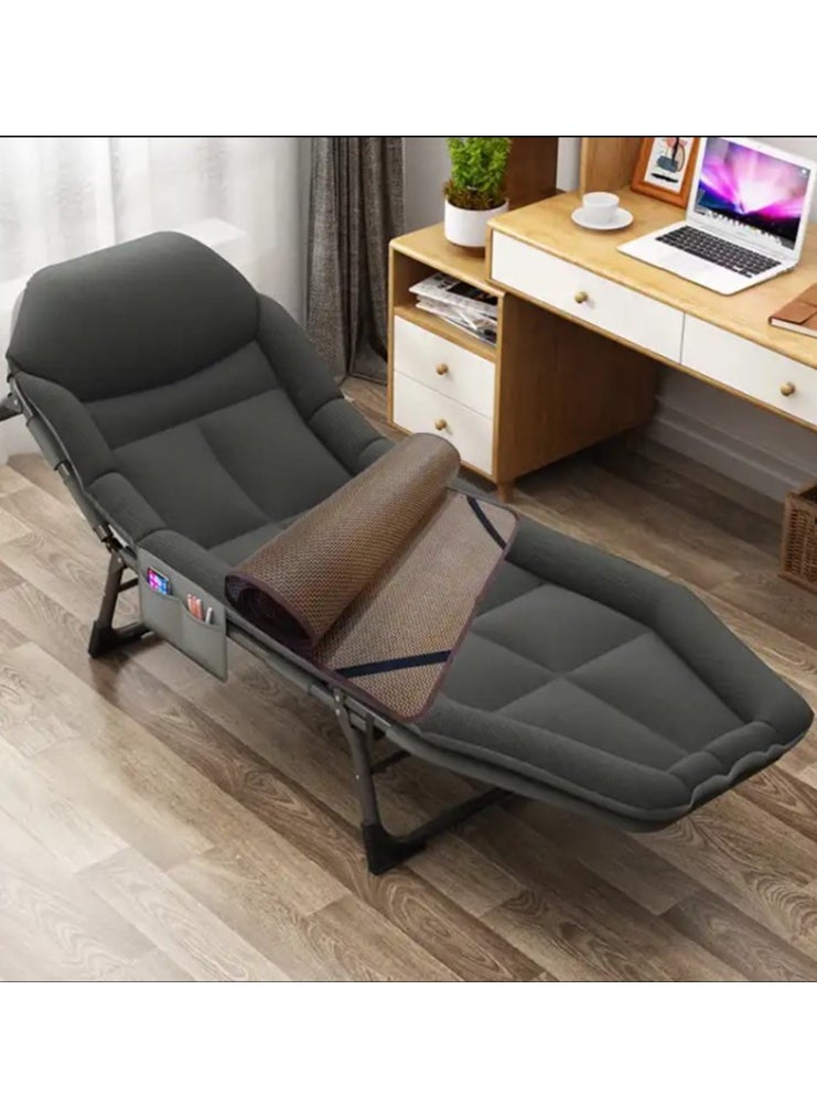 DubaiGallery - Folding Bed Cot With Mattress, Portable Lounge Chair Adjustable Recliner, Foldable Sleeping Cot Chair For Poolside Backyard And Beach - Image 1