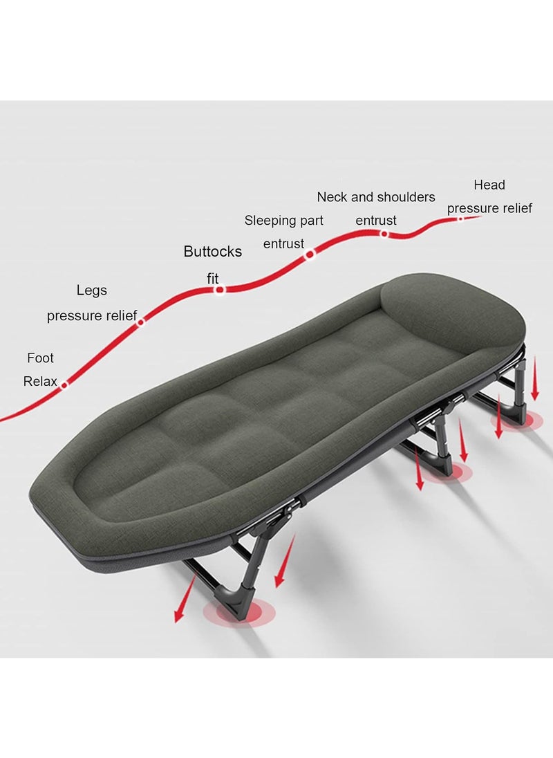 DubaiGallery - Folding Bed Cot With Mattress, Portable Lounge Chair Adjustable Recliner, Foldable Sleeping Cot Chair For Poolside Backyard And Beach - Image 1