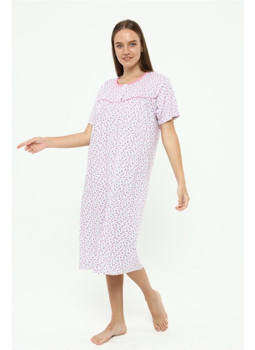 Seva Mother's Nightgown Short Sleeve Battal Comfortable Fit Nightgown  - Image 5