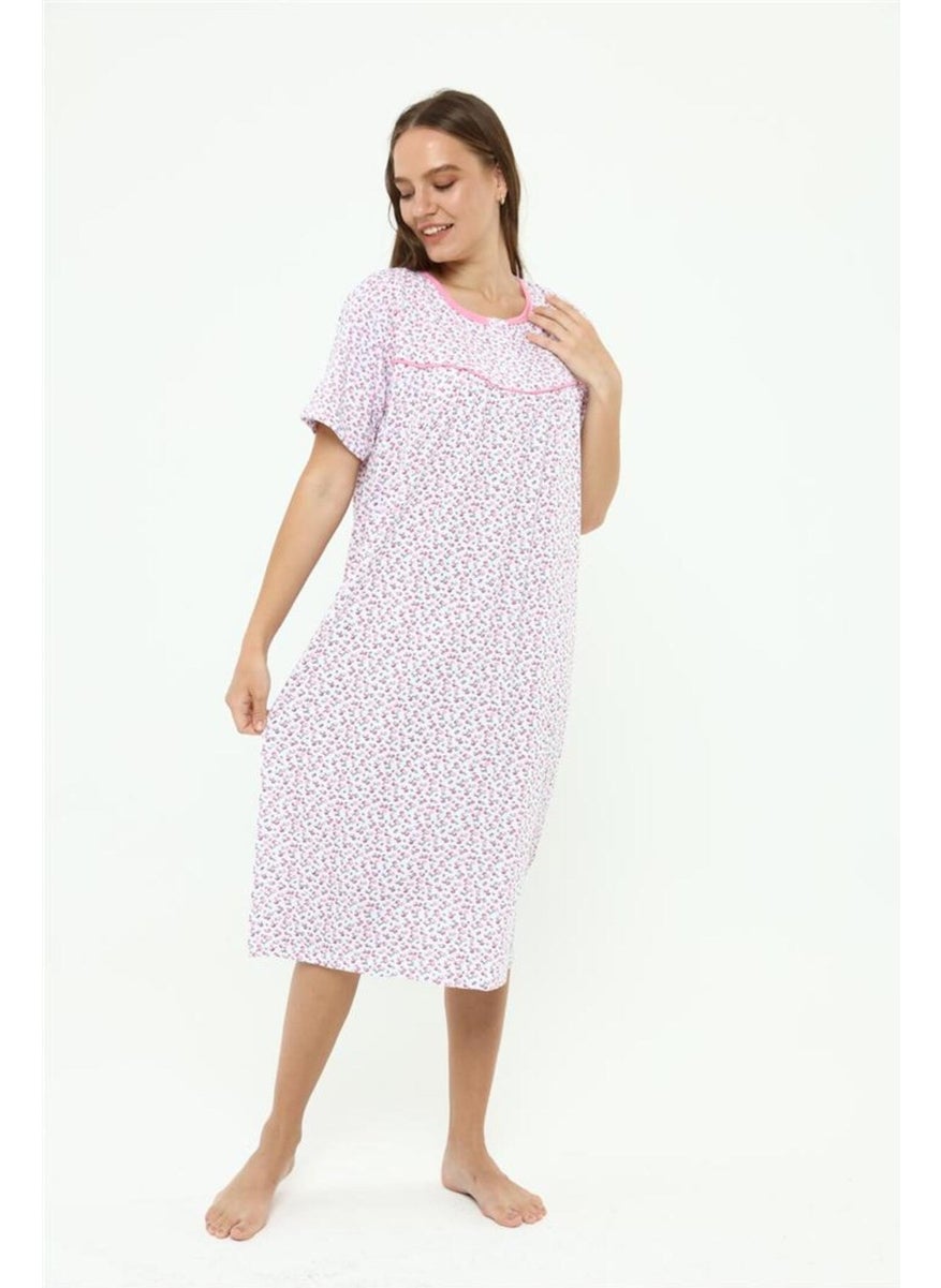 Seva Mother's Nightgown Short Sleeve Battal Comfortable Fit Nightgown  - Image 4