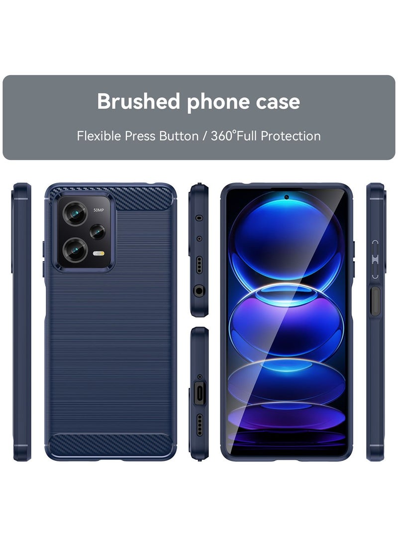 Red Rice Note 12 Pro/Xiaomi Poco x5 Pro Case Cover with Shockproof Anti-Scratch Anti-Shock Protective Protector Back Cover Blue - Image 3