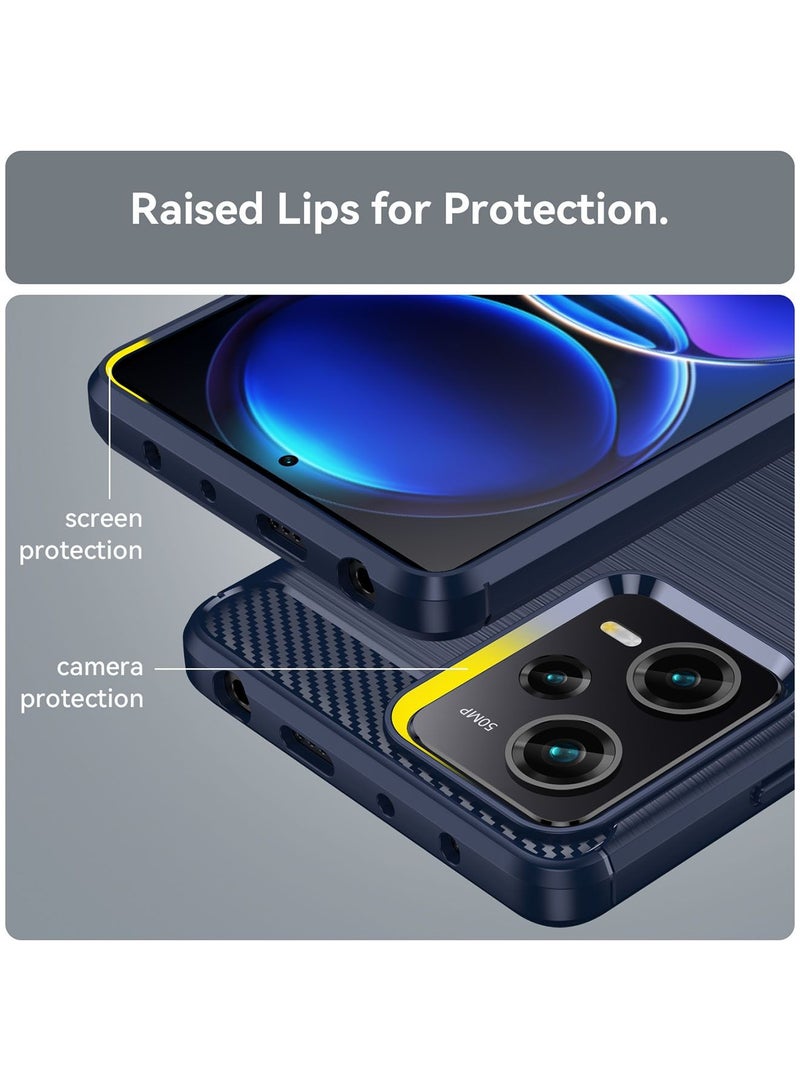 Red Rice Note 12 Pro/Xiaomi Poco x5 Pro Case Cover with Shockproof Anti-Scratch Anti-Shock Protective Protector Back Cover Blue - Image 2