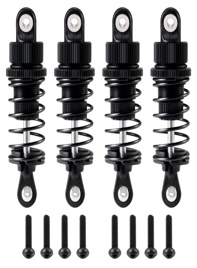 MORFUM Aluminum 55mm Front & Rear Threaded Oil Filled Shock Absorber Damper Suspension Set Compatible with Tamiya TT02 1/10 RC On Road Touring Car Upgrade Parts (Black) - Image 1