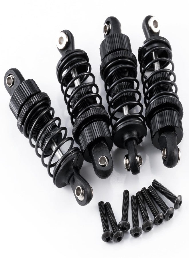 MORFUM Aluminum 55mm Front & Rear Threaded Oil Filled Shock Absorber Damper Suspension Set Compatible with Tamiya TT02 1/10 RC On Road Touring Car Upgrade Parts (Black) - Image 3