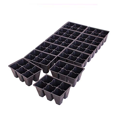 Handy Pantry Black Plastic Garden Tray Inserts – 10 Sheets, 72 Planting Pot Cells Each – 2x3 Nested x12 Configuration – Ideal for Nursery, Greenhouse, Seed Starting, and Vegetable Gardening - Image 1