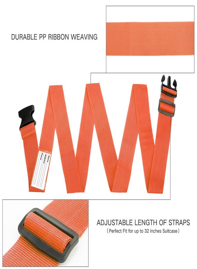 Luxebell Luggage Straps Suitcase Belt Travel Accessories, 1.96 In W X 6.56 Ft L, 2-Pack (6.56Ft, Orange) - Image 2