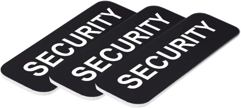 All Quality Badges Security 1 x 3 Name Tag, Black (3 Pack) - Image 1