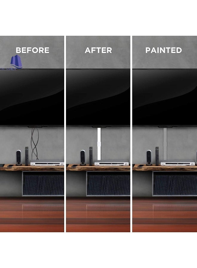 Royal Apex 90cm Square Cable Box Self Adhesive PVC Trunking White Wall Cord Cover Cable Concealer On-Wall Wire Cover Paintable Cable Management Raceway to Hide Wires - Pack of 3 (25x16MM) - Image 4