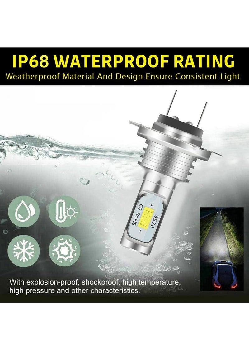 Loquat H7 LED Headlight Bulbs, 120W All Sides Emitting High Brightness LED Low Beam/High Beam, 4000 Lumens Bright LED Light, Quick Installation, LED Bulb for Car Fog Light Daytime Running - Image 2