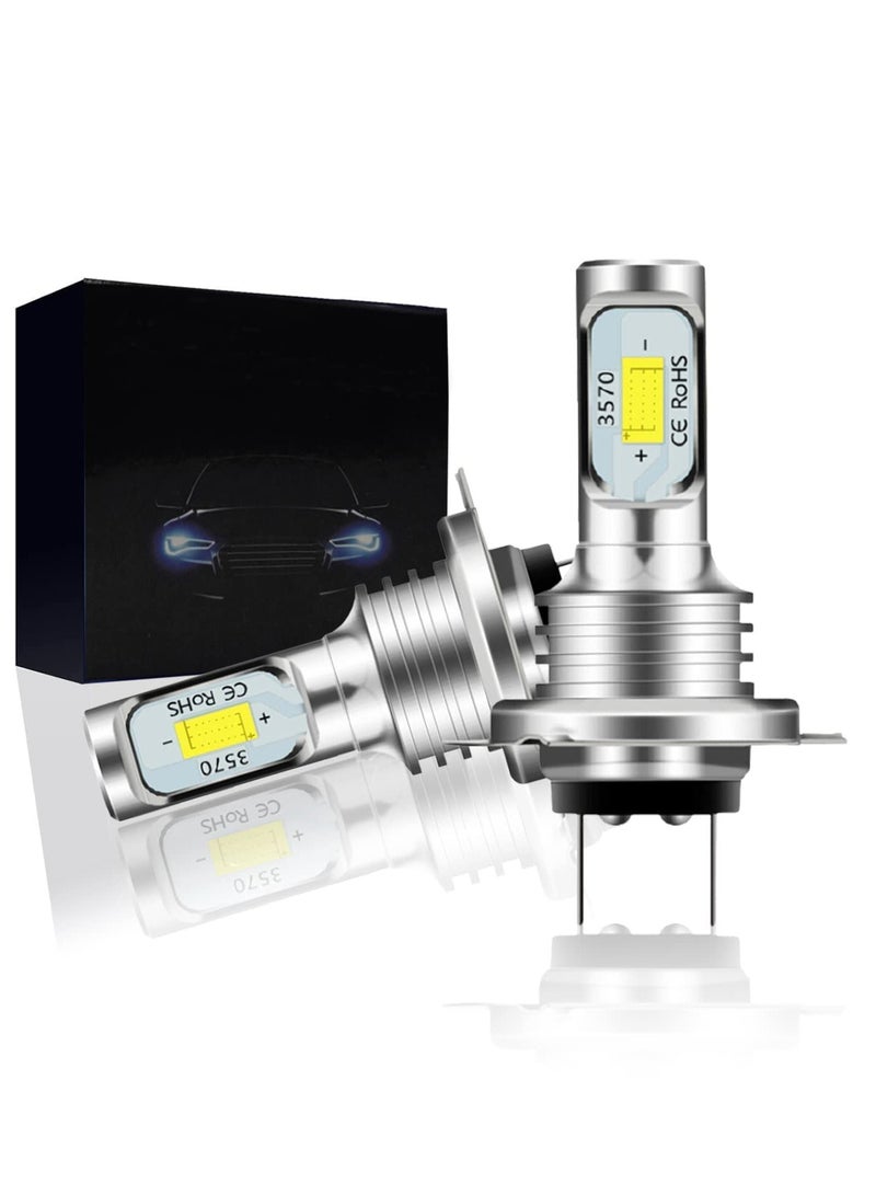 Loquat H7 LED Headlight Bulbs, 120W All Sides Emitting High Brightness LED Low Beam/High Beam, 4000 Lumens Bright LED Light, Quick Installation, LED Bulb for Car Fog Light Daytime Running - Image 3