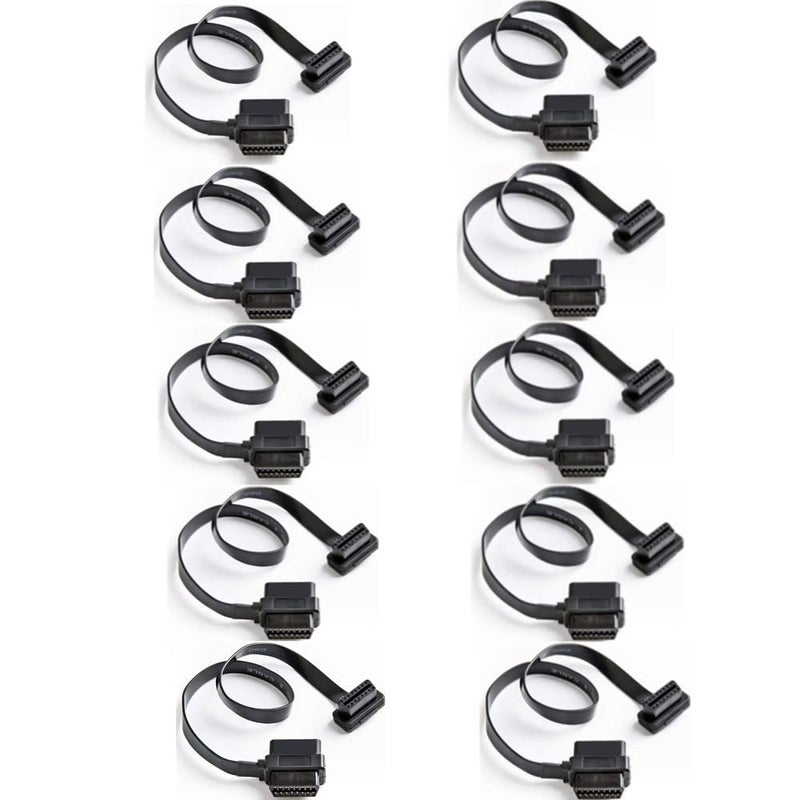bbflyA9 OBD II OBD2 16 Pin Splitter Extension 1x Male and 2X Female Extension Cable Adapter 2FT60CM 10 Pack