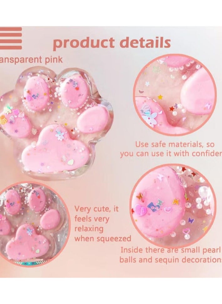Tita Tapa Giant Squishy Toy for Kids and Adults, Big Squishy Stress Relief Furry Cat Toy, Super Soft Fidget Toys (Clear Pink) - Image 3