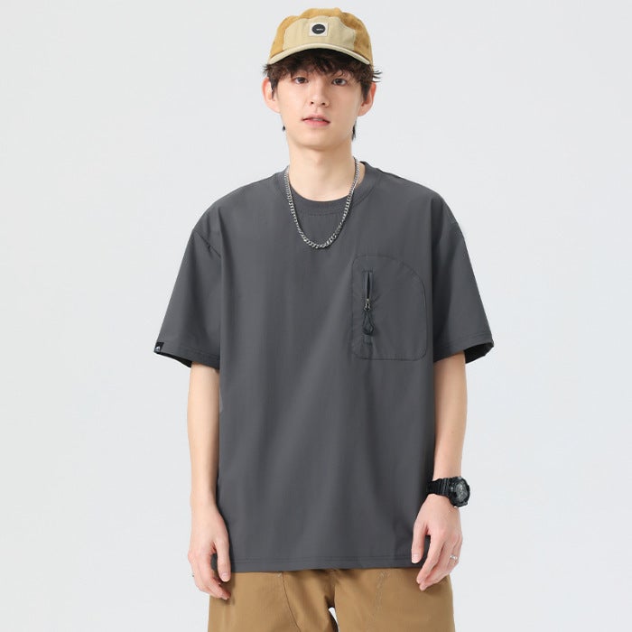 Summer Short-Sleeved T-Shirt Men'S Loose Large Size Round Neck Youth T-Shirt Versatile Casual T-Shirt Top Trendy - Image 1