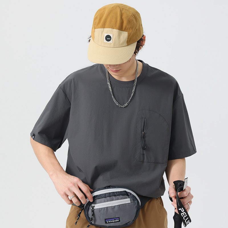 Summer Short-Sleeved T-Shirt Men'S Loose Large Size Round Neck Youth T-Shirt Versatile Casual T-Shirt Top Trendy - Image 5
