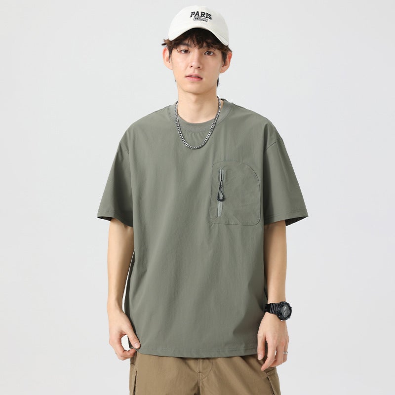 Summer Short-Sleeved T-Shirt Men'S Loose Large Size Round Neck Youth T-Shirt Versatile Casual T-Shirt Top Trendy - Image 2