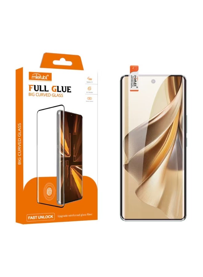 Mietubl Full Glue Curved Tempered Glass Screen Protector, 9H Hardness, Case Friendly, Bubble-Free, Fingerprint Quick Unlock Compatible with Xiaomi Redmi Note 14 Pro - Image 1
