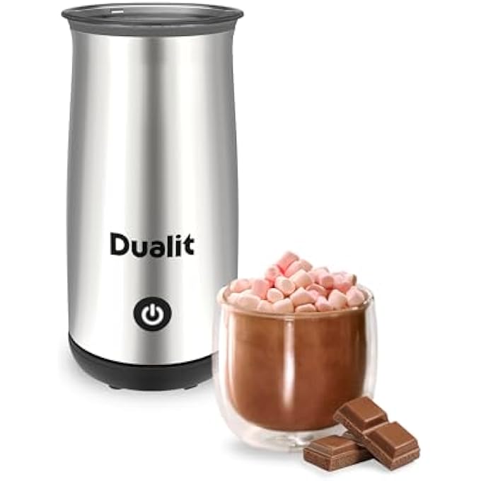 Dualit Cocoatiser Hot Chocolate Maker  250Ml Capacity  Powder Buttons  Grated Chocolate  Velvety Hot Chocolate In 3 Mins  Cordless Jug  Chrome - Image 1