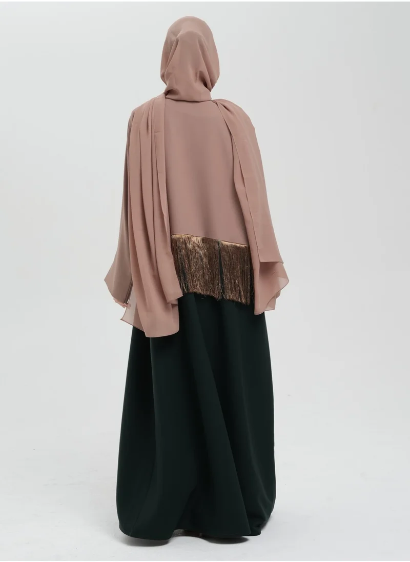 Meem by Mariyah Colorblock abaya with tassels